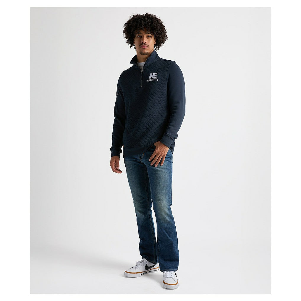 Charles River x New England Patriots Franconia Quilted Quarter-Zip Sweatshirt - Navy for sale