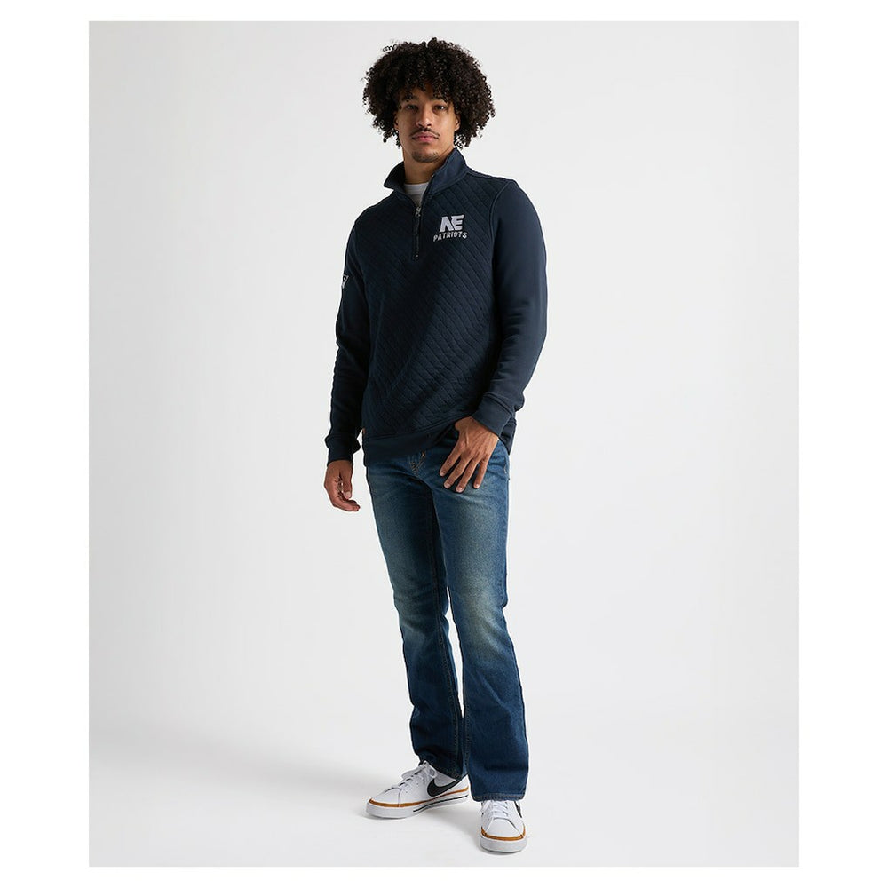 Charles River x New England Patriots Franconia Quilted Quarter-Zip Sweatshirt - Navy for sale