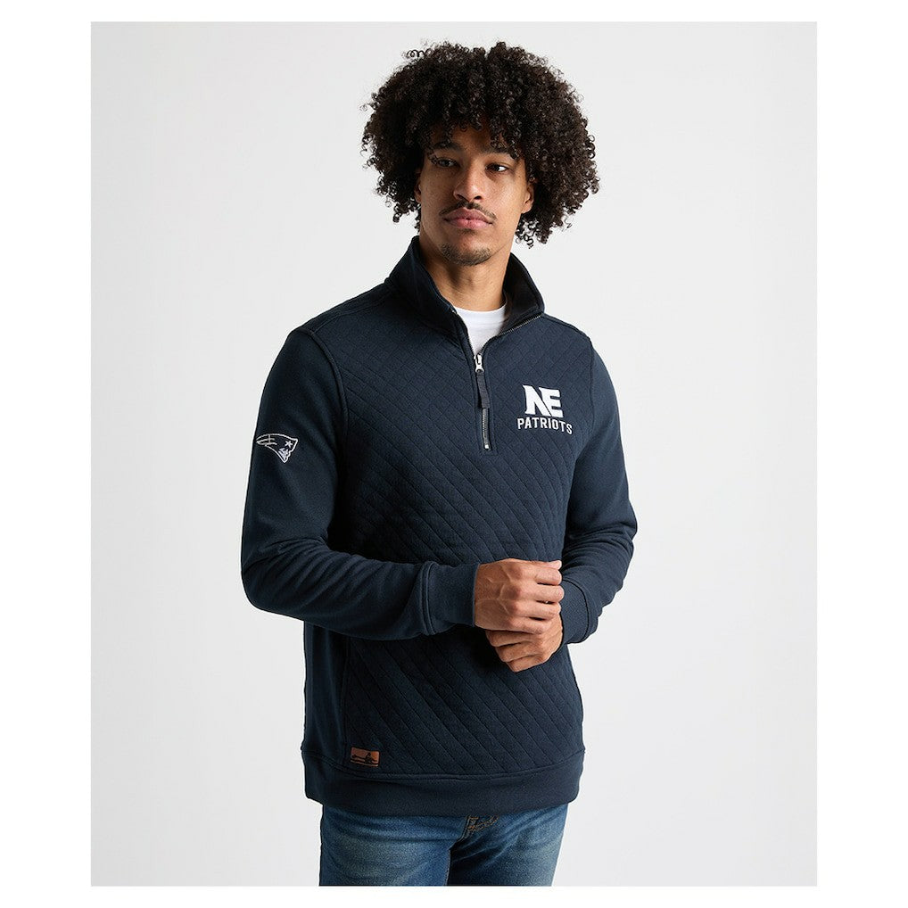 Charles River x New England Patriots Franconia Quilted Quarter-Zip Sweatshirt - Navy for sale