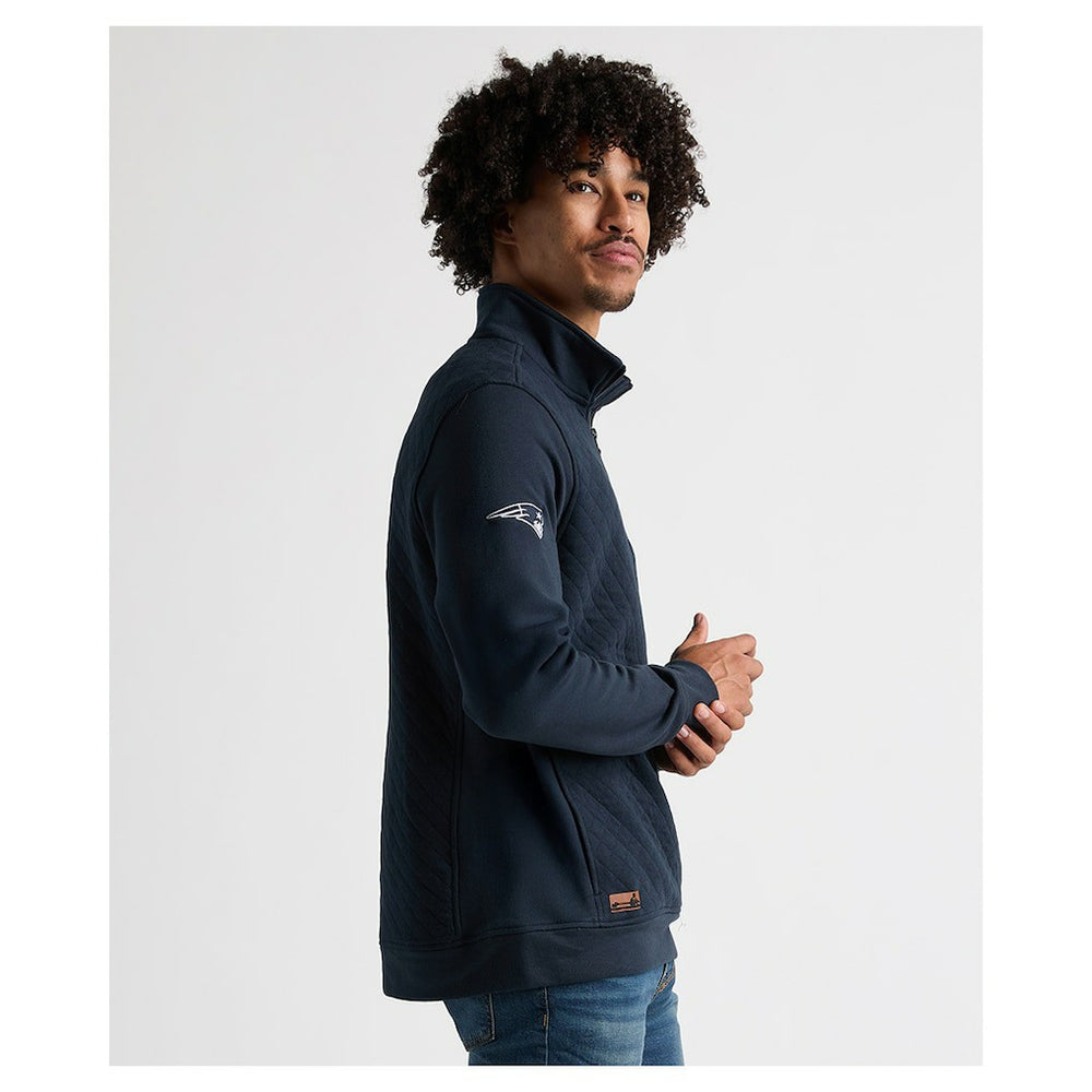 Charles River x New England Patriots Franconia Quilted Quarter-Zip Sweatshirt - Navy for sale