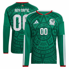 Mexico National Team 2026 Home Replica Long Sleeve Custom Jersey - Green | Adidas cheap