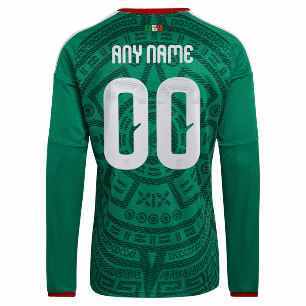 Mexico National Team 2026 Home Replica Long Sleeve Custom Jersey - Green | Adidas cheap