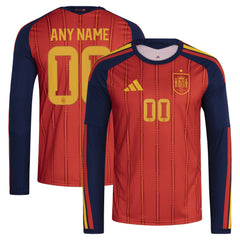 Spain National Team FIFA x World Cup 2026 Home Replica Long Sleeve Custom Jersey - Red | Adidas on sale