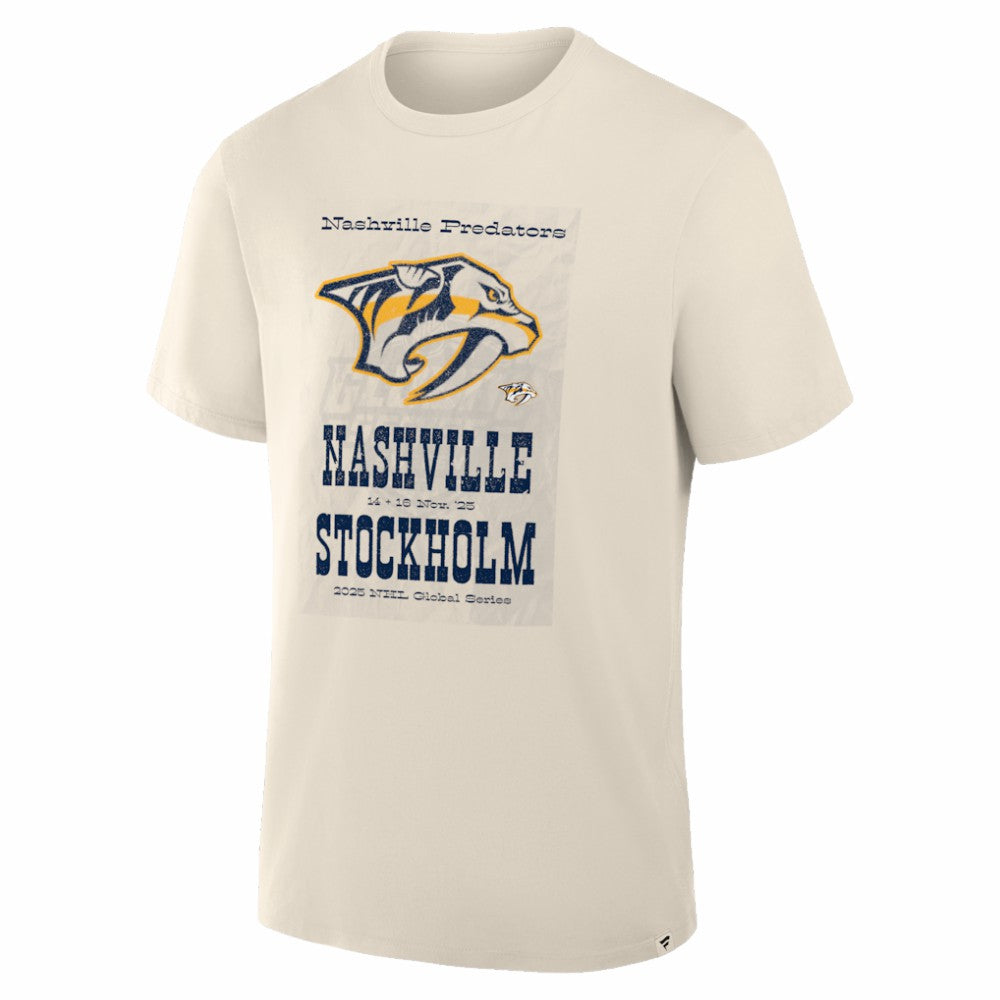 Nashville Predators 2025 NHL Global Series Hometown To Stockholm Legacy T-Shirt Cream