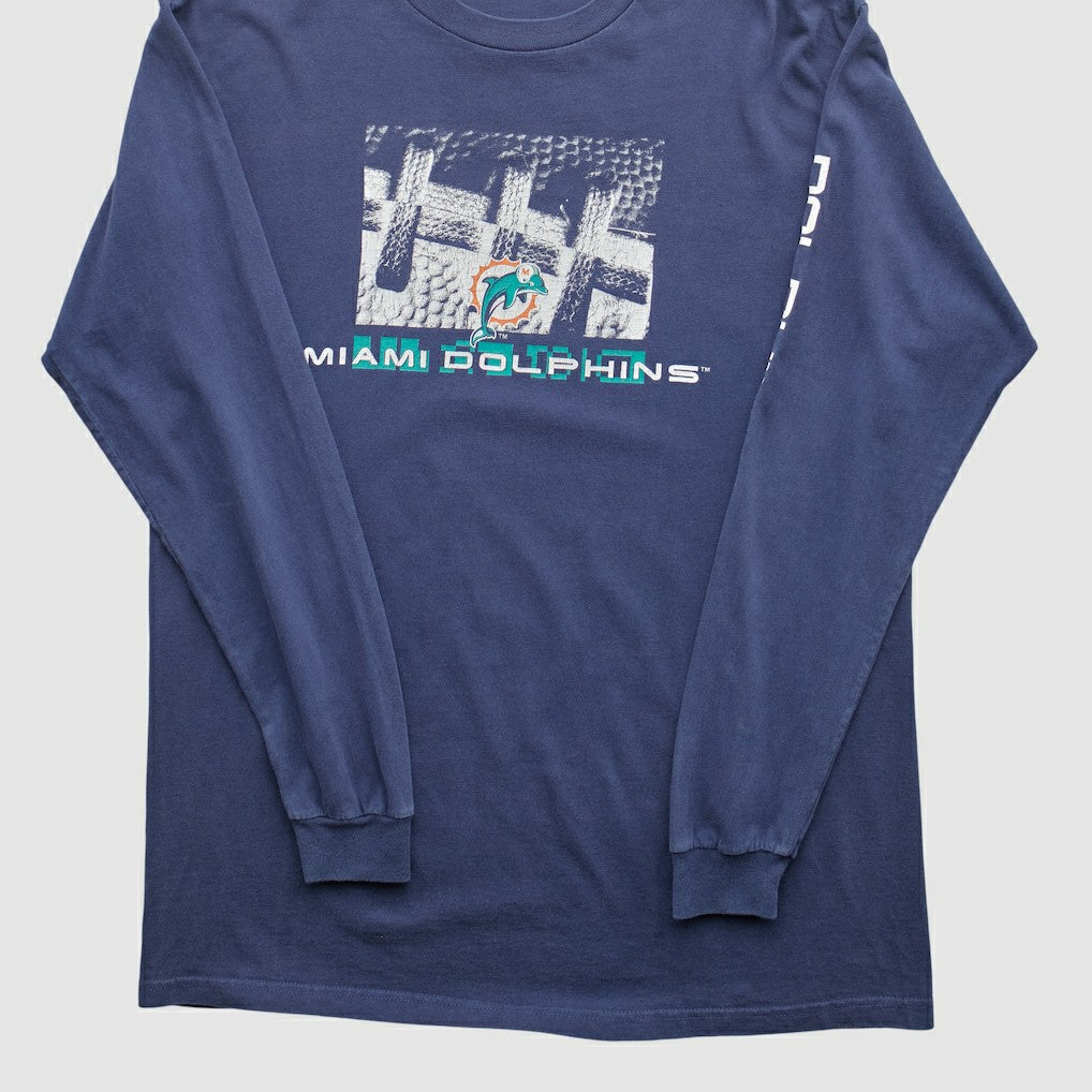 Miami Dolphins 2000s Long Sleeve T-shirt - Navy Vintage cheap