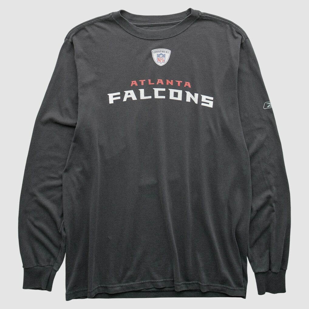Atlanta Falcons Reebok 2000s Long Sleeve T-shirt - Charcoal Vintage cheap