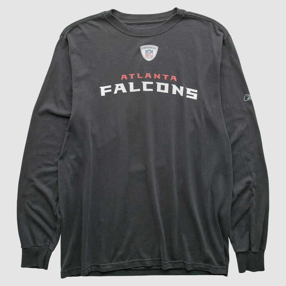 Atlanta Falcons Reebok 2000s Long Sleeve T-shirt - Charcoal Vintage cheap