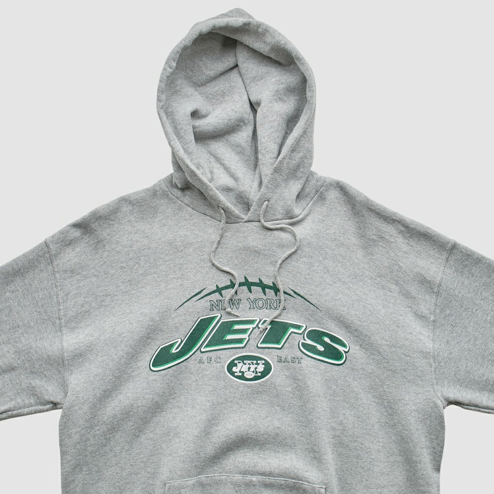 New York Jets NFL 2000s Hooded Pullover Sweatshirt - Heather Gray Vintage cheap