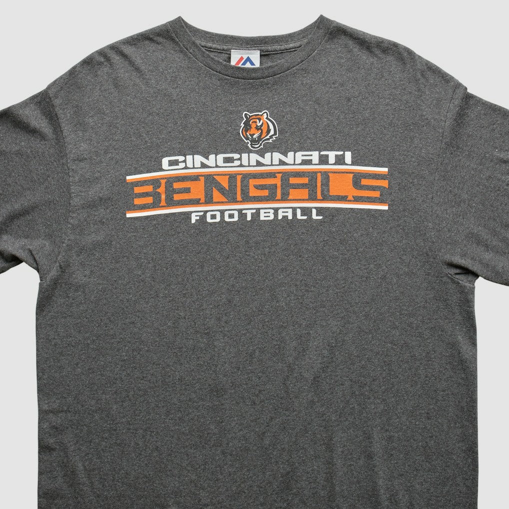 Cincinnati Bengals Majestic 2010s T-shirt - Dark Heather Gray Vintage outlet