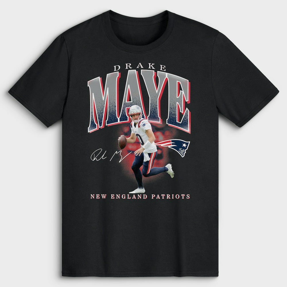 Drake Maye New England Patriots Player Hype T-Shirt - Black on sale