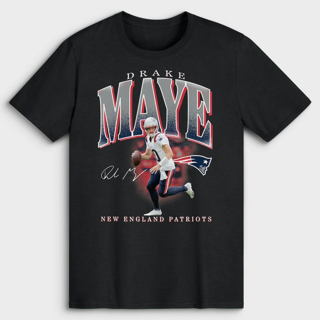 Drake Maye New England Patriots Player Hype T-Shirt - Black on sale