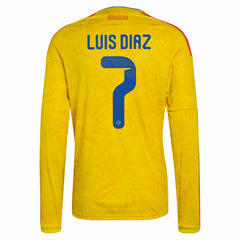 Luis Diaz Colombia National Team 2026 Home Replica Long Sleeve Jersey - Yellow | Adidas for sale