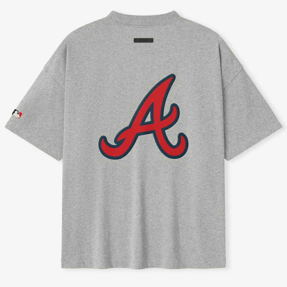 Atlanta Braves Fear of God x MLB Unisex 90's T-Shirt - Heather Gray