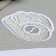 Milwaukee Brewers Cooperstown Collection Thunderstorm Head Coach Hoodie - Gray | Mitchell & Ness