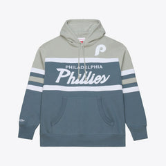 Philadelphia Phillies Cooperstown Collection Thunderstorm Head Coach Hoodie - Gray | Mitchell & Ness