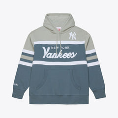 New York Yankees Cooperstown Collection Thunderstorm Head Coach Hoodie - Gray | Mitchell & Ness