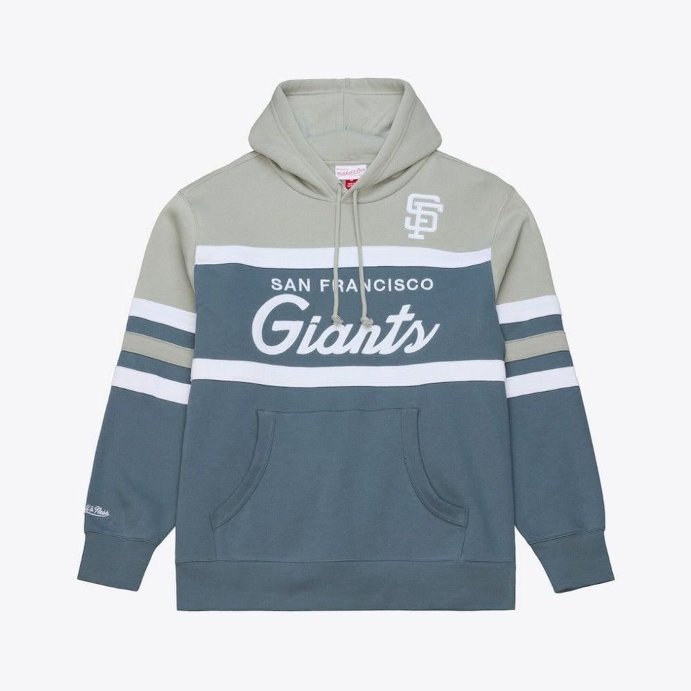 San Francisco Giants Cooperstown Collection Thunderstorm Head Coach Hoodie - Gray | Mitchell & Ness