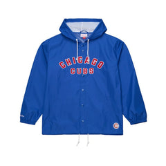 Chicago Cubs Full-Snap Hooded Coaches Jacket - Royal | Mitchell & Ness