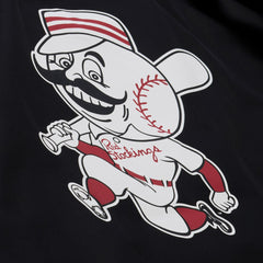 Cincinnati Reds Full-Snap Hooded Coaches Jacket - Black | Mitchell & Ness
