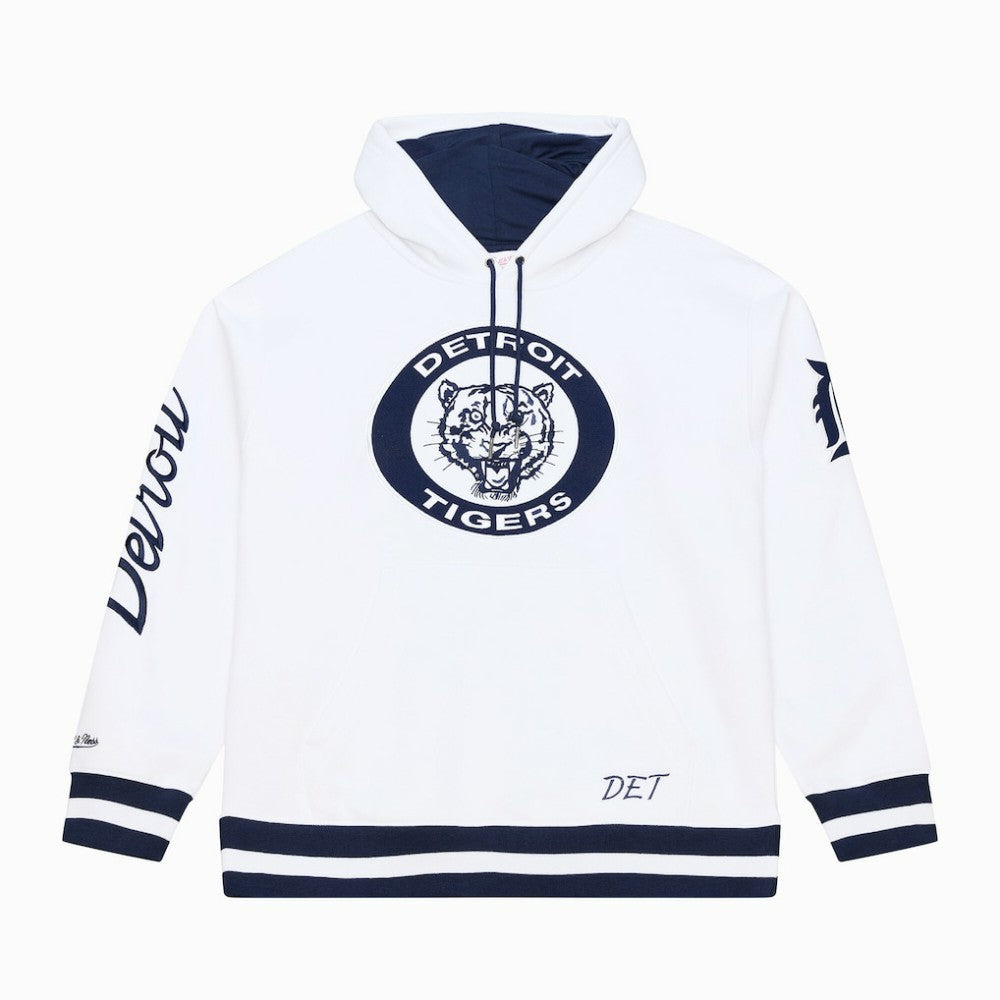 Detroit Tigers Cooperstown Collection Fleece Hoodie - White | Mitchell & Ness