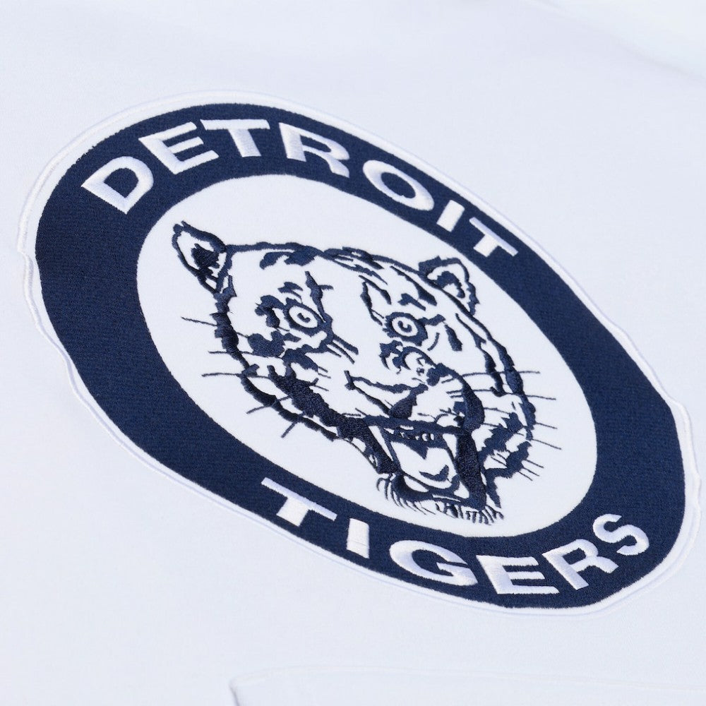 Detroit Tigers Cooperstown Collection Fleece Hoodie - White | Mitchell & Ness
