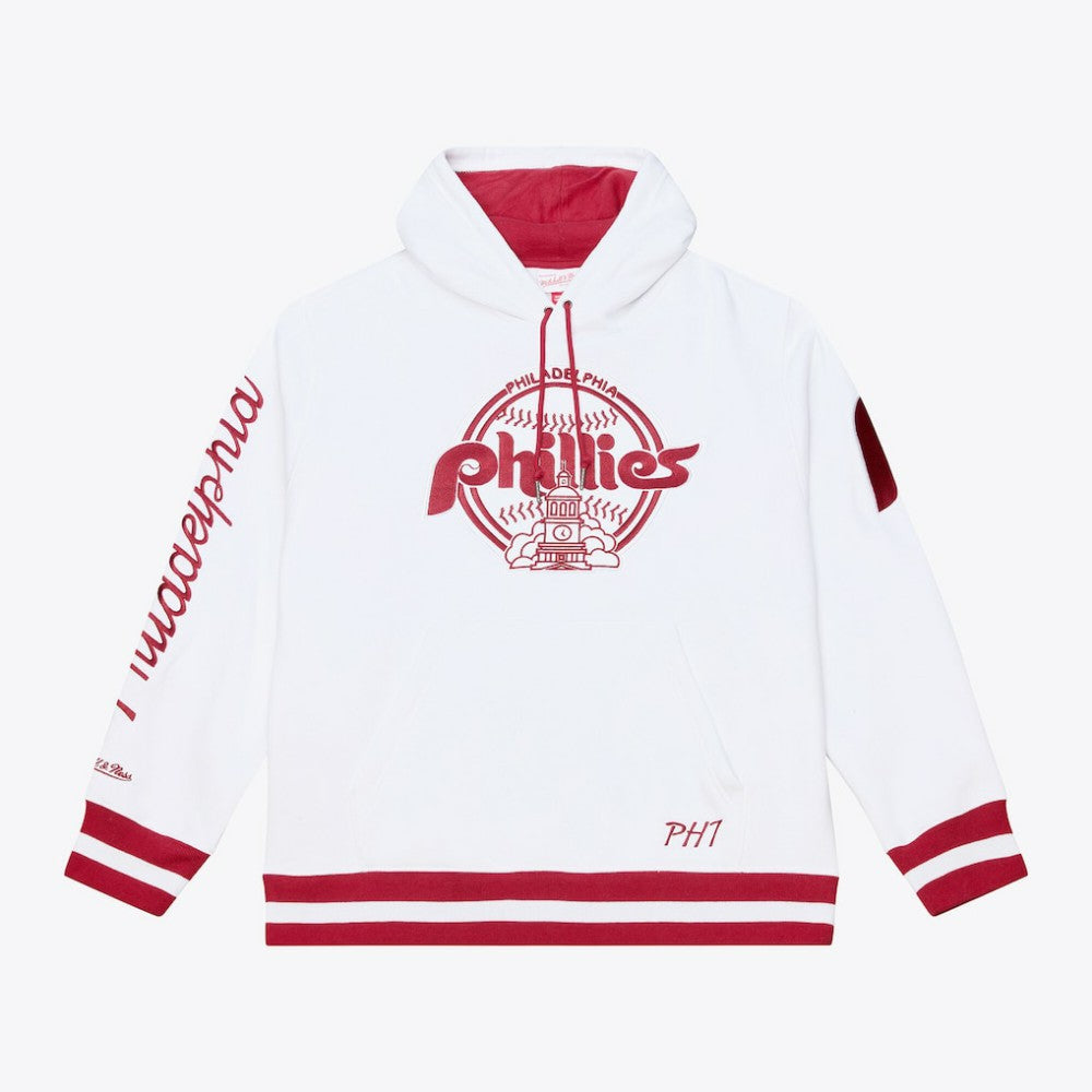 Philadelphia Phillies Cooperstown Collection Fleece Hoodie - White | Mitchell & Ness