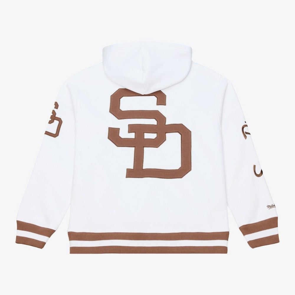San Diego Padres Cooperstown Collection Fleece Hoodie - White | Mitchell & Ness