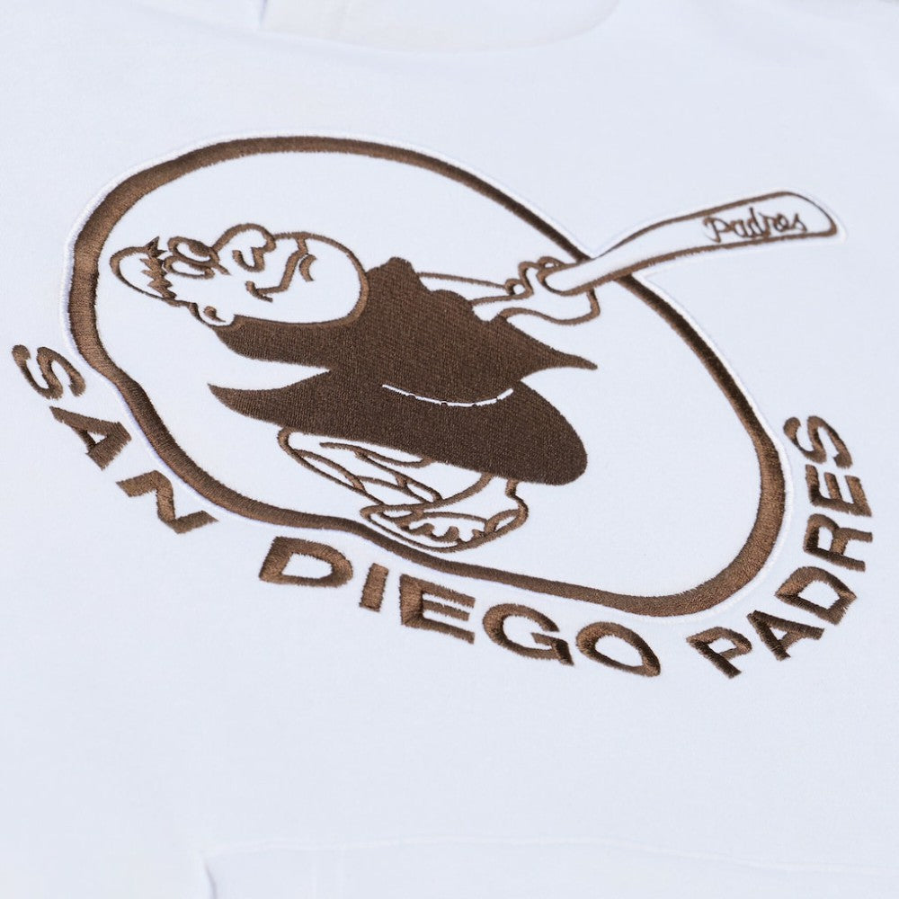 San Diego Padres Cooperstown Collection Fleece Hoodie - White | Mitchell & Ness