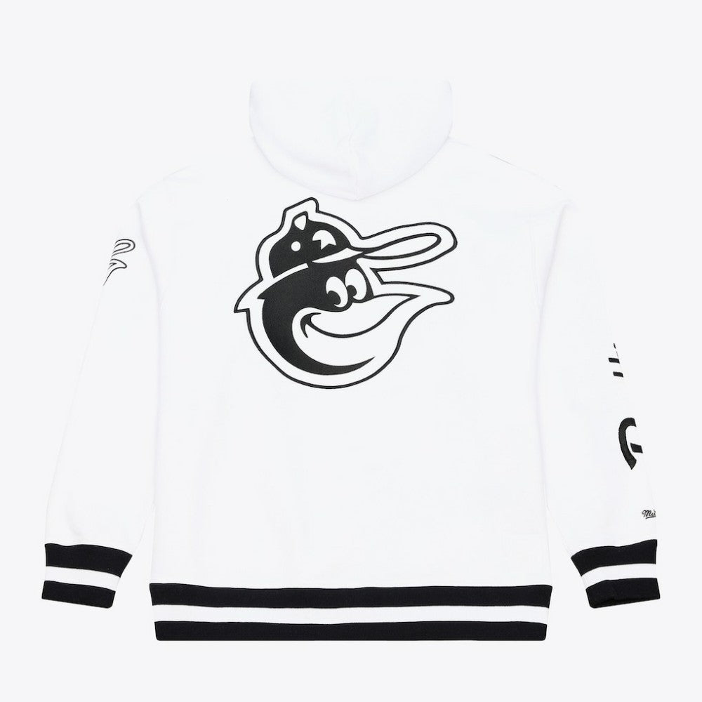 Baltimore Orioles Cooperstown Collection Fleece Hoodie - White | Mitchell & Ness