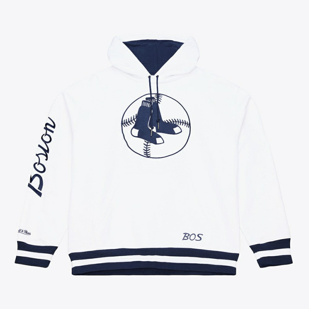 Boston Red Sox Cooperstown Collection Fleece Hoodie - White | Mitchell & Ness