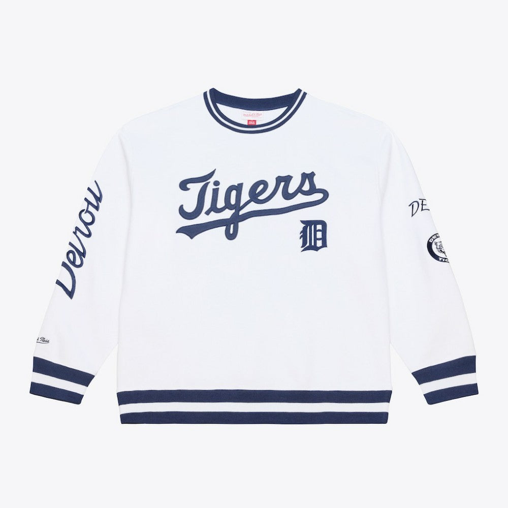Detroit Tigers Arctic Fleece Sweatshirt - White | Mitchell & Ness