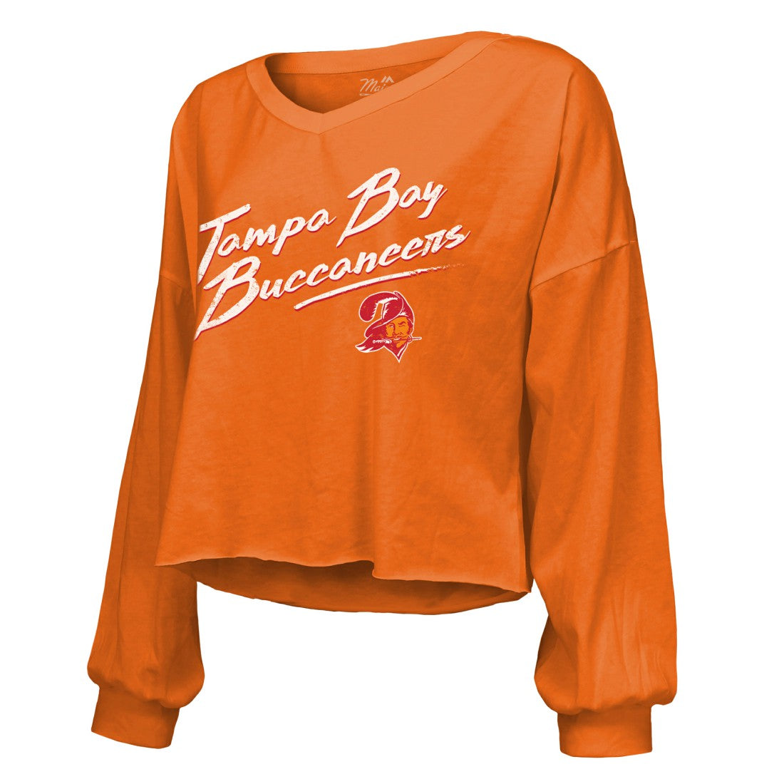 Baker Mayfield Tampa Bay Buccaneers Majestic Threads Women's Off-Shoulder Script Name & Number V-Neck T-Shirt - Orange online