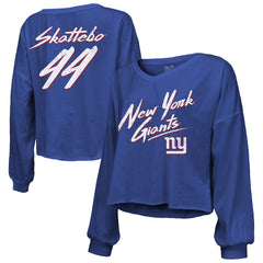 Cam Skattebo New York Giants Majestic Threads Women's Script Name & Number Long Sleeve T-Shirt - Royal cheap