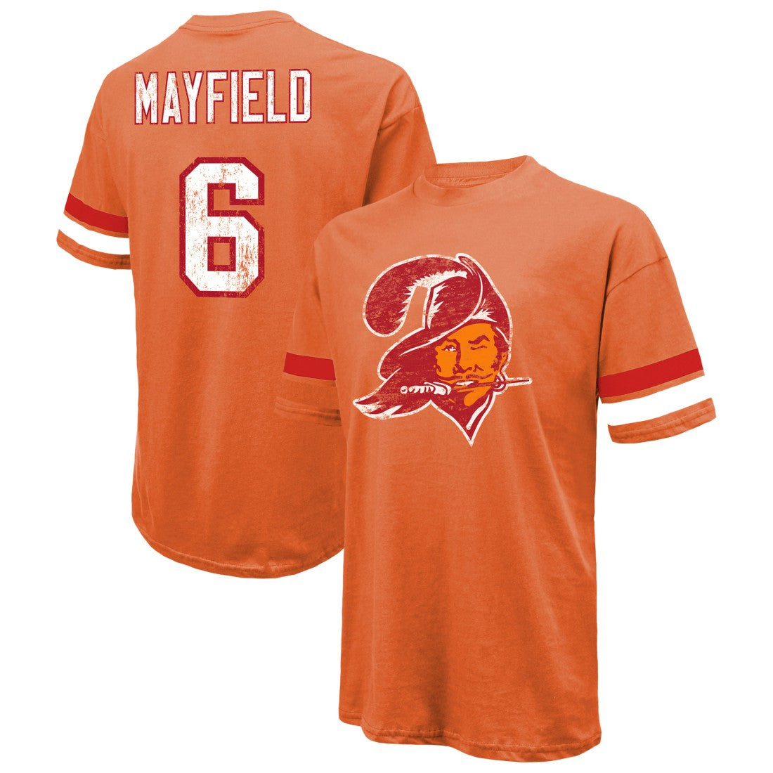 Baker Mayfield Tampa Bay Buccaneers Majestic Threads Oversized T-Shirt - Orange for sale
