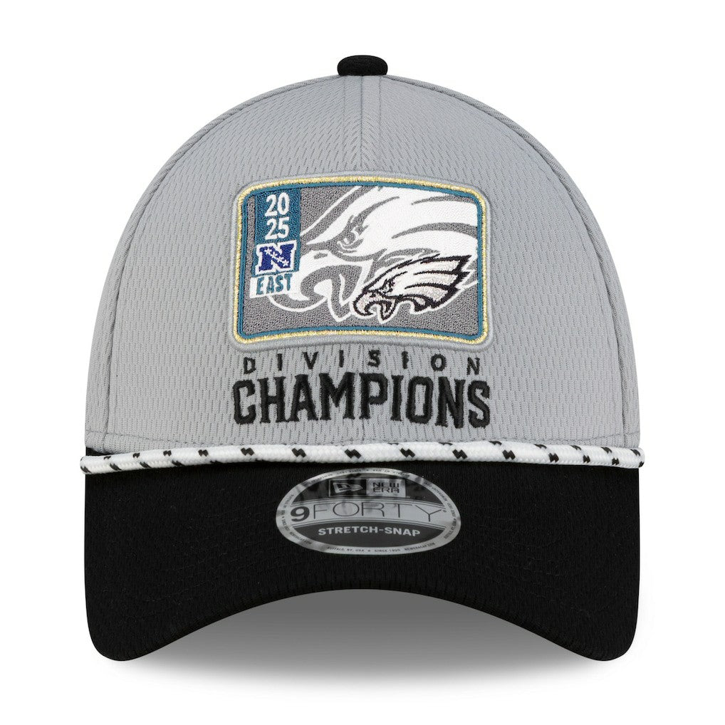Philadelphia Eagles New Era 2025 NFC East Division Champions Locker Room Trophy Collection 9FORTY Adjustable Hat - Gray/Black online