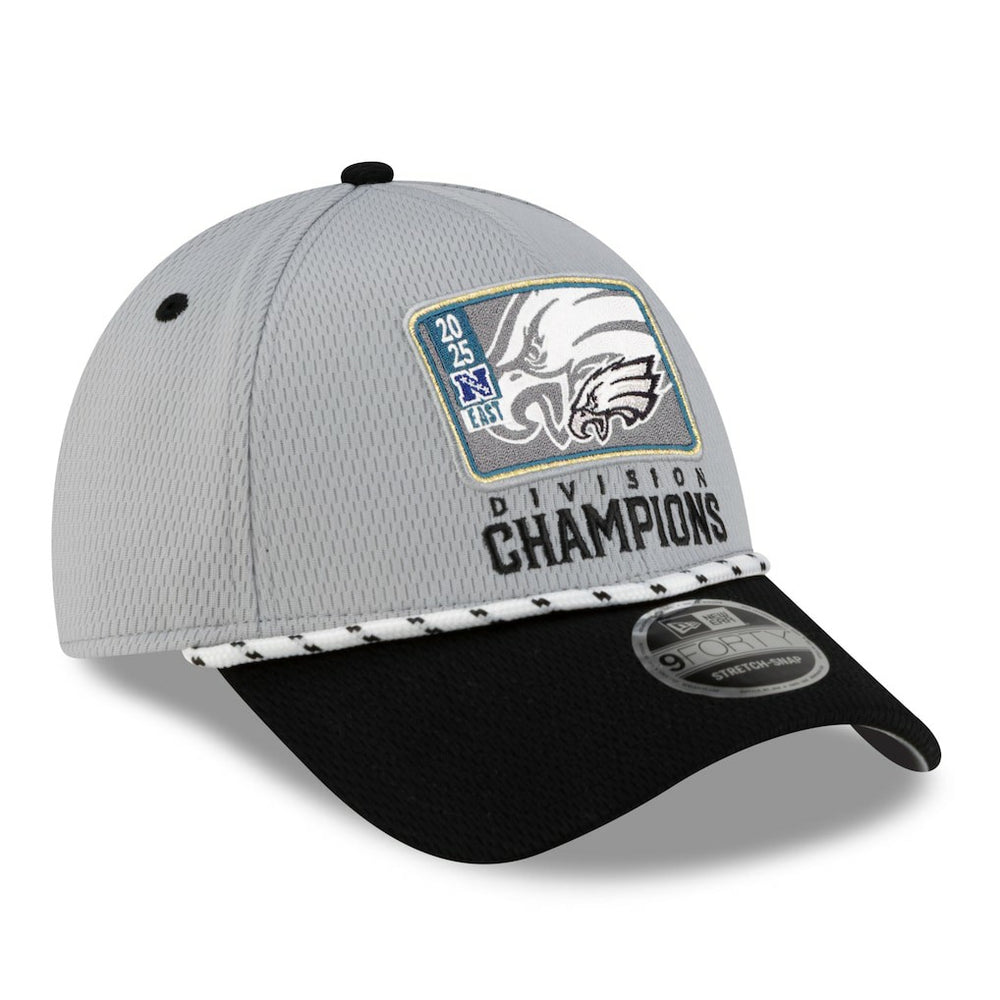 Philadelphia Eagles New Era 2025 NFC East Division Champions Locker Room Trophy Collection 9FORTY Adjustable Hat - Gray/Black online