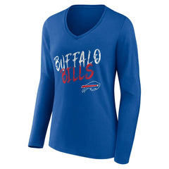 Buffalo Bills Women's Hustle Long Sleeve V-Neck T-Shirt - Royal outlet