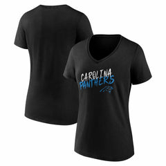 Carolina Panthers Women's Hustle V-Neck T-Shirt - Black on sale