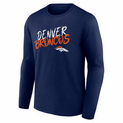 Denver Broncos Hustle Long Sleeve T-Shirt - Navy on sale