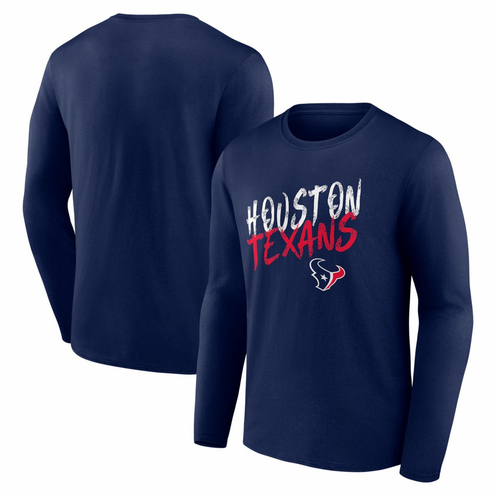 Houston Texans Hustle Long Sleeve T-Shirt - Navy for sale