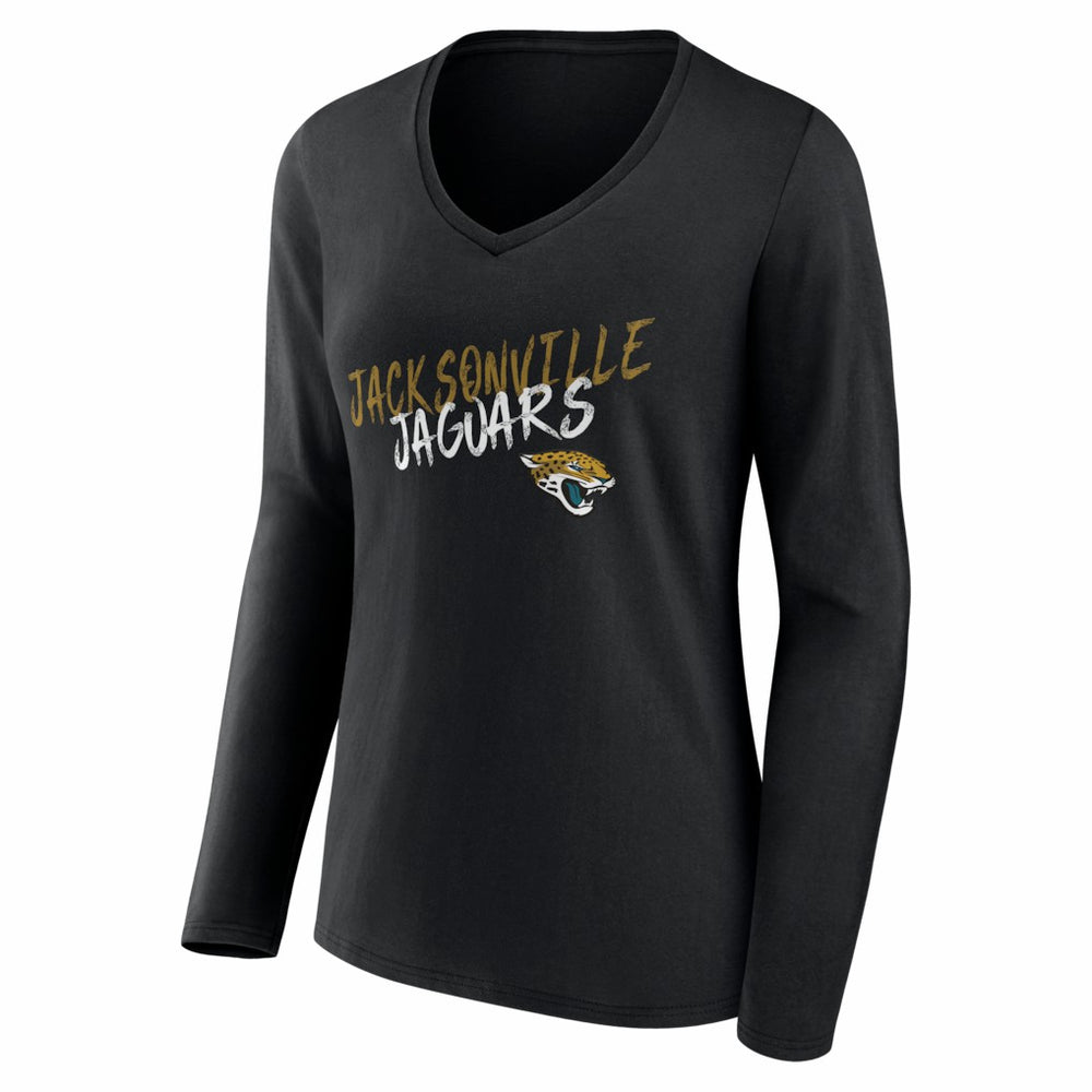 Jacksonville Jaguars Women's Hustle Long Sleeve V-Neck T-Shirt - Black outlet