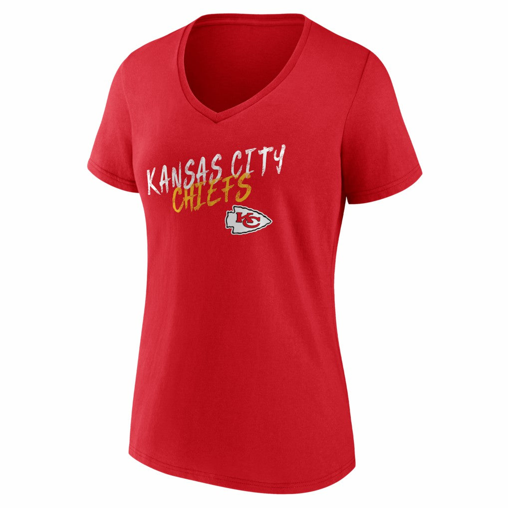 Kansas City Chiefs Women's Hustle V-Neck T-Shirt - Red discount