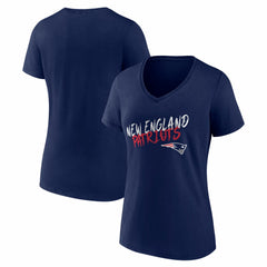 New England Patriots Women's Hustle V-Neck T-Shirt - Navy cheap