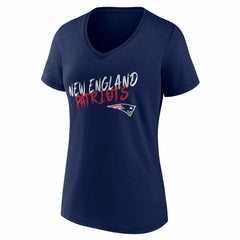 New England Patriots Women's Hustle V-Neck T-Shirt - Navy cheap