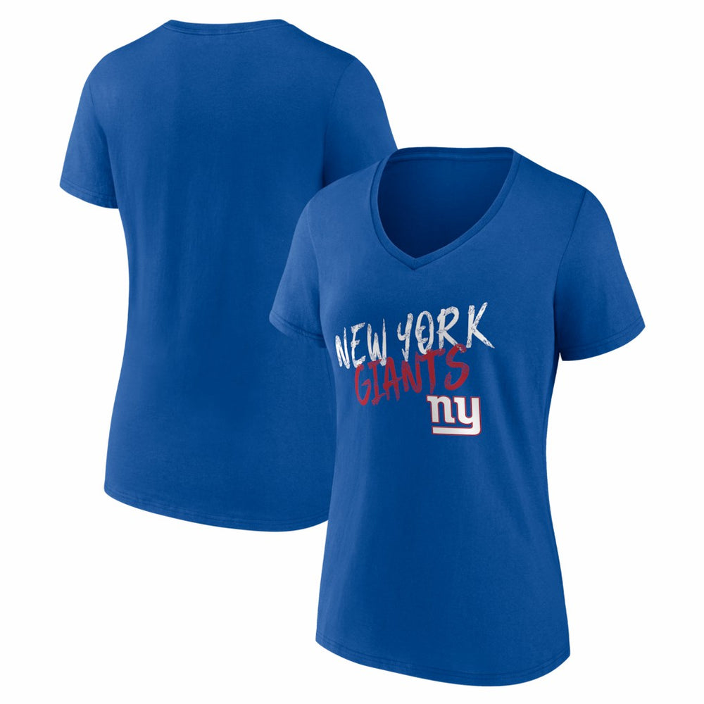New York Giants Women's Hustle V-Neck T-Shirt - Royal on sale