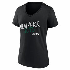 New York Jets Women's Hustle V-Neck T-Shirt - Black on sale