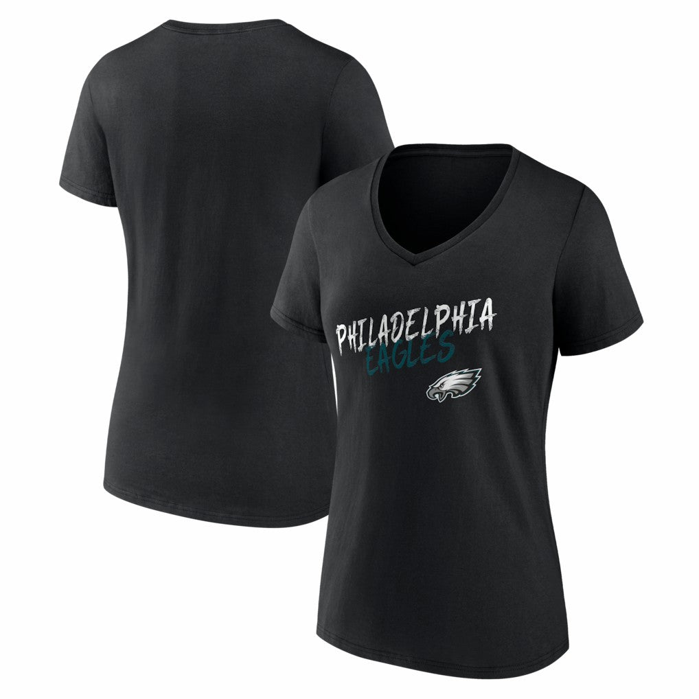 Philadelphia Eagles Women's Hustle V-Neck T-Shirt - Black sale
