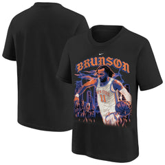 Jalen Brunson New York Knicks Youth City Edition Player T-Shirt - Black | Nike for sale
