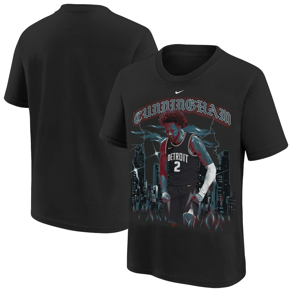 Cade Cunningham Detroit Pistons Youth City Edition Player T-Shirt sale - Black | Nike cheap
