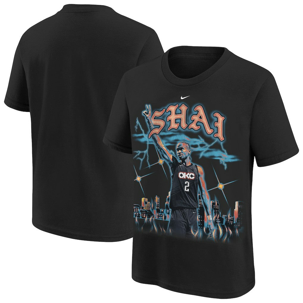 Shai Gilgeous-Alexander Oklahoma City Thunder Youth City Edition Player T-Shirt - Black | Nike cheap